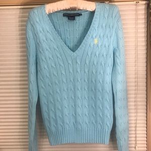 Ralph Lauren Aqua cotton sweater top